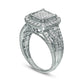 1.0 CT. T.W. Princess-Cut Composite Natural Diamond Cushion Frame Engagement Ring in Solid 10K White Gold
