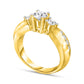0.88 CT. T.W. Natural Diamond Three Stone Engagement Ring in Solid 14K Gold