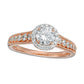 1.0 CT. T.W. Natural Diamond Frame Engagement Ring in Solid 14K Rose Gold with White Rhodium