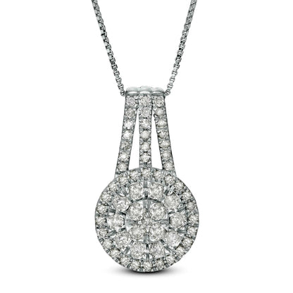1 CT. T.W. Composite Natural Diamond Pendant in 10K White Gold