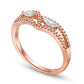0.33 CT. T.W. Marquise Natural Diamond Chevron Split Shank Ring in Solid 10K Rose Gold