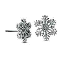 0.05 CT. T.W. Diamond Snowflake Stud Earrings in Sterling Silver
