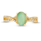 Oval Opal and 0.17 CT. T.W. Natural Diamond Crossover Shank Ring in Solid 14K Gold