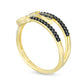 0.33 CT. T.W. Enhanced Black and White Natural Diamond Marquise Multi Wrap Ring in Solid 10K Yellow Gold