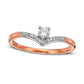 0.20 CT. T.W. Natural Diamond Chevron Promise Ring in Solid 10K Rose Gold
