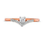 0.20 CT. T.W. Natural Diamond Chevron Promise Ring in Solid 10K Rose Gold