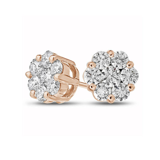 0.75 CT. T.W. Composite Diamond Stud Earrings in 14K Rose Gold