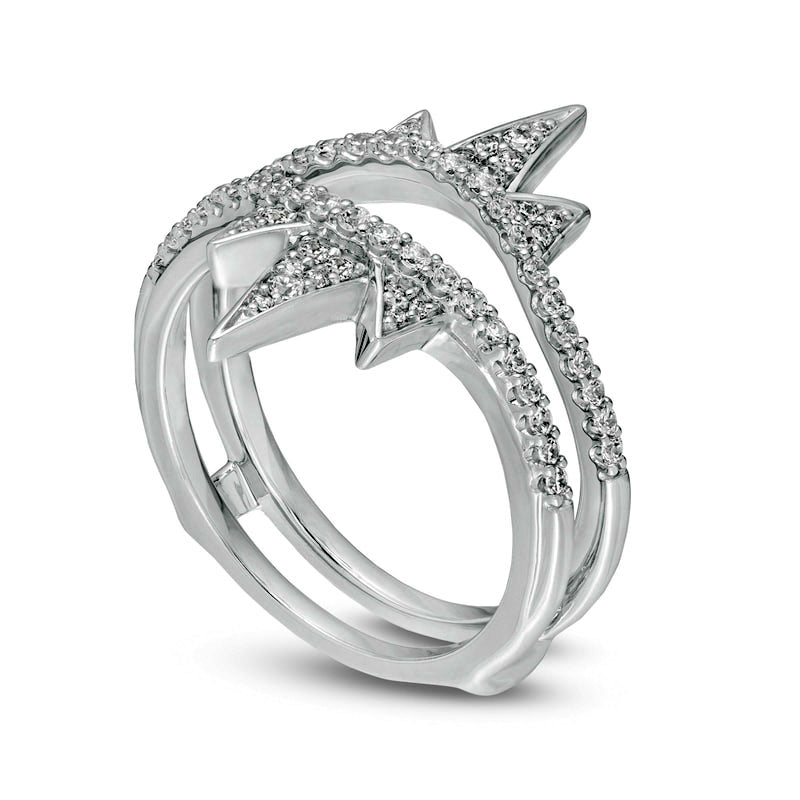 0.38 CT. T.W. Natural Clarity Enhanced Diamond Spike Solitaire Enhancer in Solid 14K White Gold