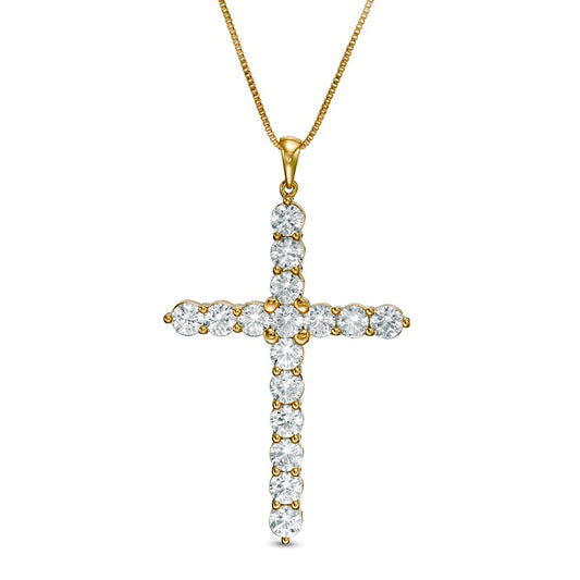 4 CT. T.W. Natural Diamond Antique Vintage-Style Cross Pendant in 14K Gold