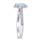 8.0mm Aquamarine and 0.25 CT. T.W. Natural Diamond Frame Engagement Ring in Solid 14K White Gold