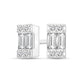 0.2 CT. T.W. Baguette and Round Diamond Rectangle Stud Earrings in 10K White Gold