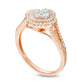 0.50 CT. T.W. Natural Diamond Composite Double Clover Frame Split Shank Ring in Solid 10K Rose Gold