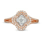 0.50 CT. T.W. Natural Diamond Composite Double Clover Frame Split Shank Ring in Solid 10K Rose Gold