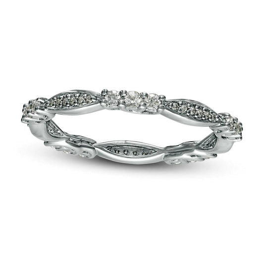 0.38 CT. T.W. Natural Diamond Marquise Shape Eternity Band in Sterling Silver