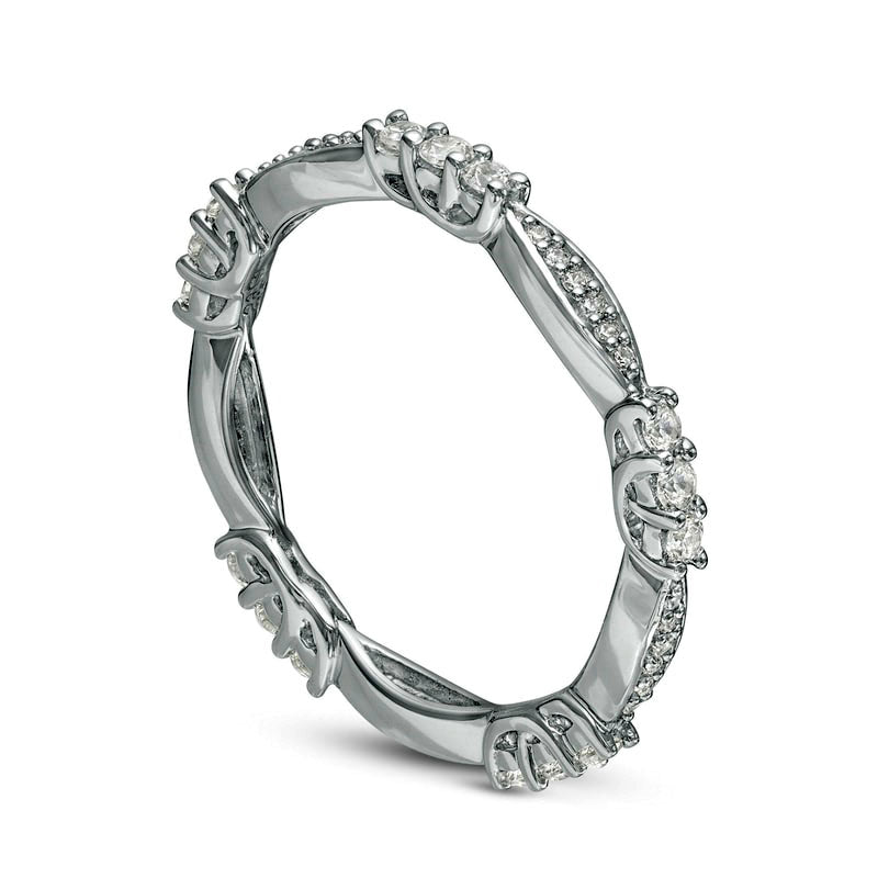 0.38 CT. T.W. Natural Diamond Marquise Shape Eternity Band in Sterling Silver