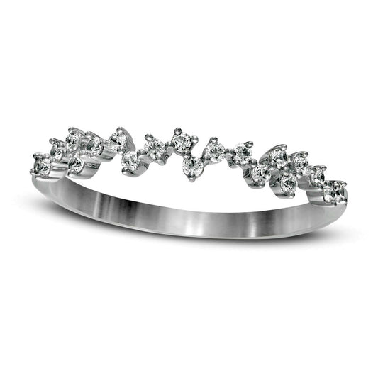 0.20 CT. T.W. Natural Diamond Scattered Anniversary Band in Solid 10K White Gold