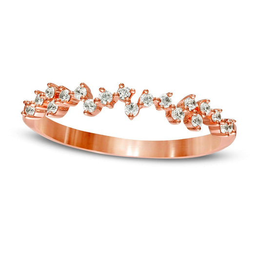 0.20 CT. T.W. Natural Diamond Scattered Anniversary Band in Solid 10K Rose Gold