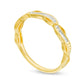0.17 CT. T.W. Baguette Natural Diamond Antique Vintage-Style Twist Anniversary Band in Solid 10K Yellow Gold