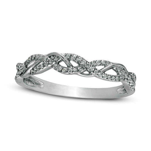 0.17 CT. T.W. Natural Diamond Twist Anniversary Band in Solid 10K White Gold