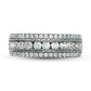 1.33 CT. T.W. Natural Diamond Multi Row Antique Vintage-Style Anniversary Ring in Solid 10K White Gold