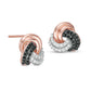 0.25 CT. T.W. Enhanced Black and White Diamond Love Knot Stud Earrings in 10K Rose Gold