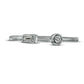 0.05 CT. T.W. Baguette and Round Natural Diamond Open Shank Ring in Solid 10K White Gold