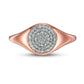 0.20 CT. T.W. Composite Natural Diamond Signet Ring in Solid 14K Rose Gold