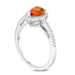 Pear-Shaped Citrine and 0.17 CT. T.W. Natural Diamond Teardrop Frame Ring in Solid 14K White Gold - Size 7