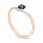 0.20 CT. T.W. Enhanced Black and White Natural Diamond Chevron Promise Ring in Solid 10K Rose Gold