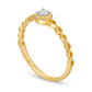 0.10 CT. Natural Clarity Enhanced Diamond Rope Frame Infinity Shank Solitaire Promise Ring in Solid 10K Yellow Gold