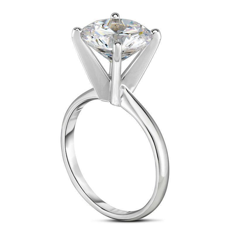 3.5 CT. Natural Clarity Enhanced Diamond Solitaire Engagement Ring in Solid 14K White Gold (I/I2)