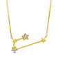 Natural Diamond Accent Aries Constellation Necklace in Sterling Silver with14K Gold Plate