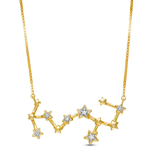 0.05 CT. T.W. Natural Diamond Scorpio Constellation Necklace in Sterling Silver with 14K Gold Plate