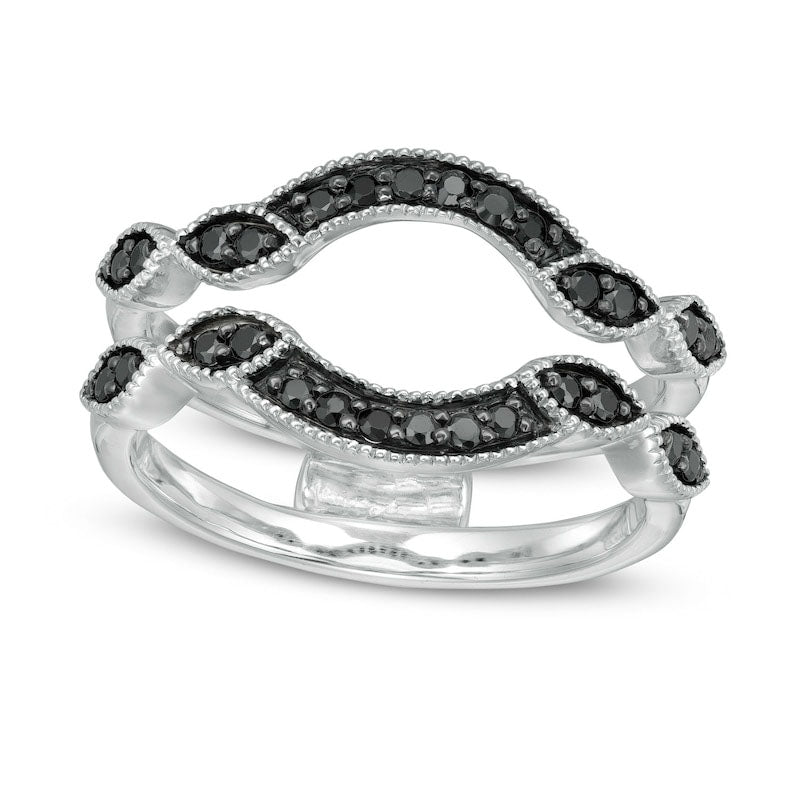 0.25 CT. T.W. Enhanced Black Natural Clarity Enhanced Diamond Contour Solitaire Enhancer in Solid 10K White Gold