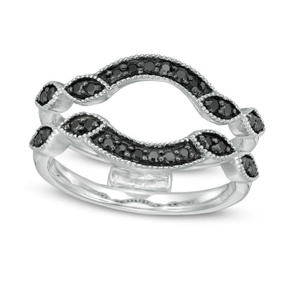 0.25 CT. T.W. Enhanced Black Natural Clarity Enhanced Diamond Contour Solitaire Enhancer in Solid 10K White Gold