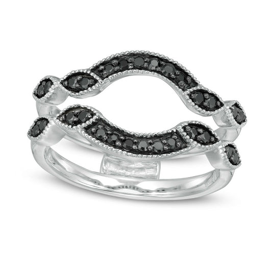 0.25 CT. T.W. Enhanced Black Natural Clarity Enhanced Diamond Contour Solitaire Enhancer in Solid 10K White Gold