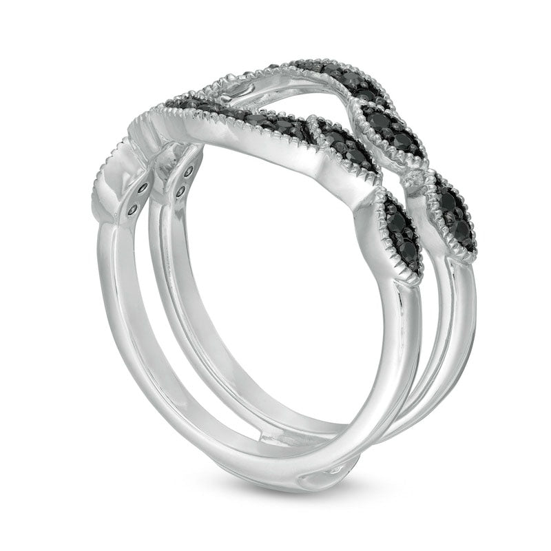 0.25 CT. T.W. Enhanced Black Natural Clarity Enhanced Diamond Contour Solitaire Enhancer in Solid 10K White Gold
