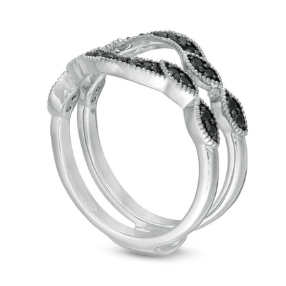 0.25 CT. T.W. Enhanced Black Natural Clarity Enhanced Diamond Contour Solitaire Enhancer in Solid 10K White Gold