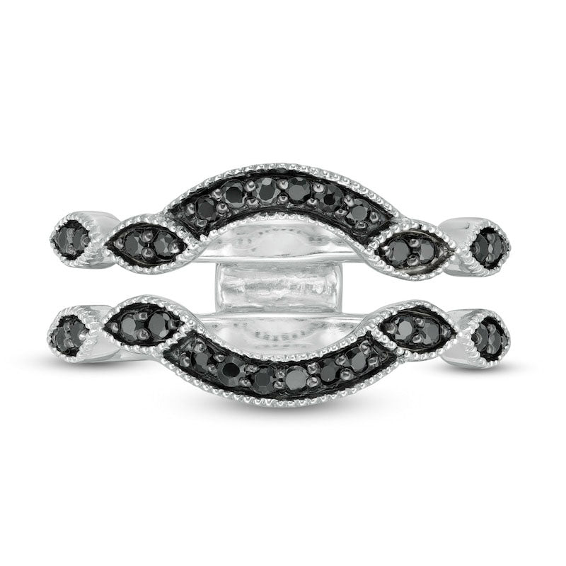 0.25 CT. T.W. Enhanced Black Natural Clarity Enhanced Diamond Contour Solitaire Enhancer in Solid 10K White Gold