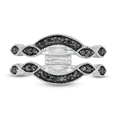 0.25 CT. T.W. Enhanced Black Natural Clarity Enhanced Diamond Contour Solitaire Enhancer in Solid 10K White Gold