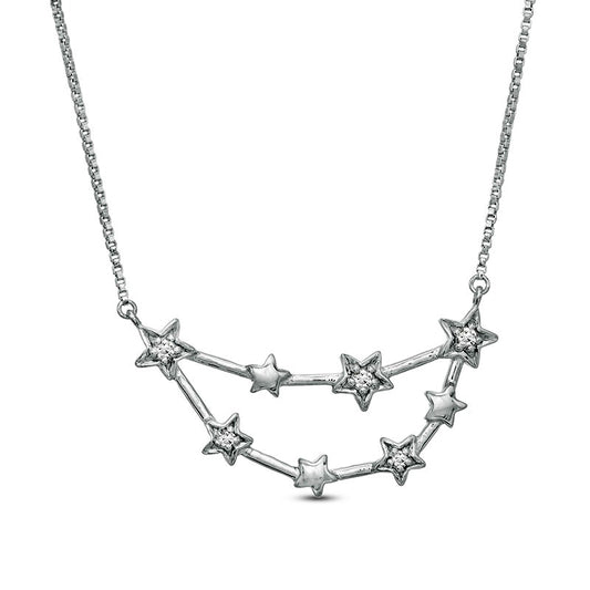 0.05 CT. T.W. Natural Diamond Capricorn Constellation Necklace in Sterling Silver