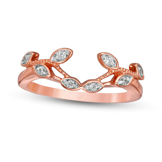 0.10 CT. T.W. Natural Clarity Enhanced Diamond Leaf Solitaire Enhancer in Solid 10K Rose Gold
