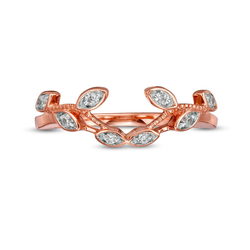 0.10 CT. T.W. Natural Clarity Enhanced Diamond Leaf Solitaire Enhancer in Solid 10K Rose Gold