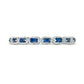 Sideways Baguette Blue Sapphire "X" Antique Vintage-Style Ring in Solid 10K White Gold