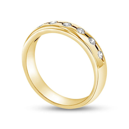 0.33 CT. T.W. Natural Diamond Wedding Band in Solid 14K Gold (H/SI2)