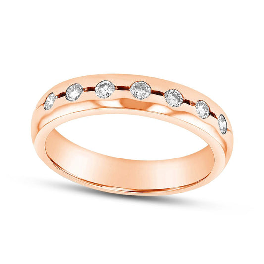 0.33 CT. T.W. Natural Diamond Wedding Band in Solid 14K Rose Gold (H/SI2)