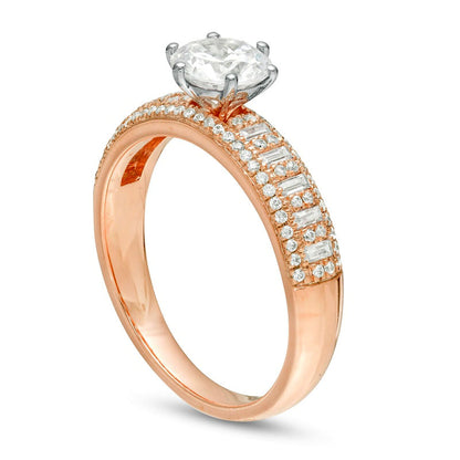 1.5 CT. T.W. Natural Diamond Engagement Ring in Solid 14K Rose Gold
