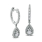 0.75 CT. T.W. Certified Diamond Pear-Shaped Frame Drop Earrings in 14K White Gold (I/I2)