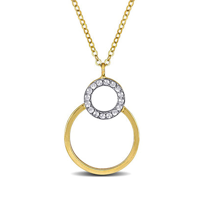 Overlapping Open Circles Pendant in 10K Two-Tone Gold