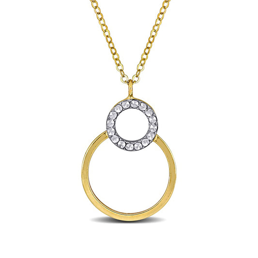 Overlapping Open Circles Pendant in 10K Two-Tone Gold